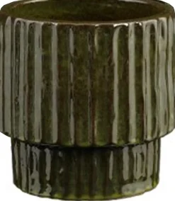 Mica Decorations bloempot op voet Sorrento groen D 23 H 22,5 cm