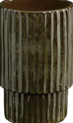 Mica Decorations bloempot op voet Sorrento groen D 23 H 35 cm