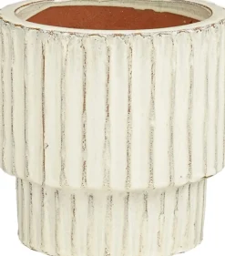 Mica Decorations bloempot op voet Sorrento crème D 23 H 22,5 cm