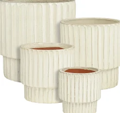 Mica Decorations bloempot op voet Sorrento crème D 23 H 22,5 cm