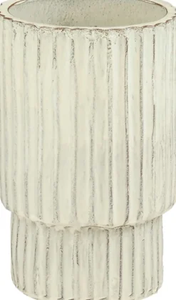 Mica Decorations bloempot op voet Sorrento crème D 23 H 35 cm