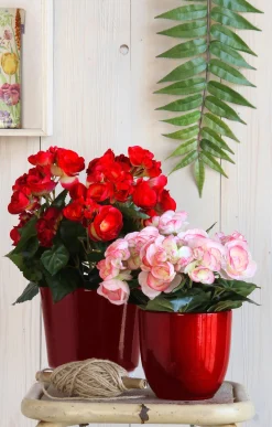 Mica Decorations bloempot Tusca rood D 17 H 16 cm