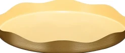 Mica Decorations decoratiebord Sweety geel D 25 H 3 cm