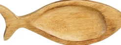 Mica Decorations decoratiebord vis bruin 25 x 9,5 x 2,5 cm