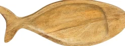 Mica Decorations Decoratie decoratiebord vis bruin 40 x 15 x 2,5 cm