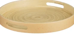 Mica Decorations dienblad Mirian oranje D 35 H 4,5 cm