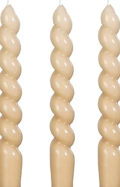 Mica Decorations dinerkaars Twist crème 5 uur D 2,5 H 18,5 cm 3 stuks