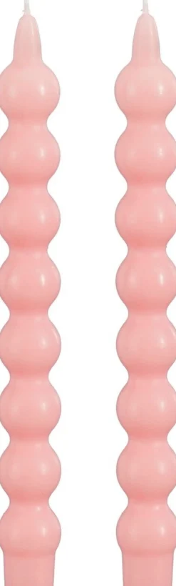 Mica Decorations dinerkaars roze 6 uur D 2,7 H 25 cm 2 stuks