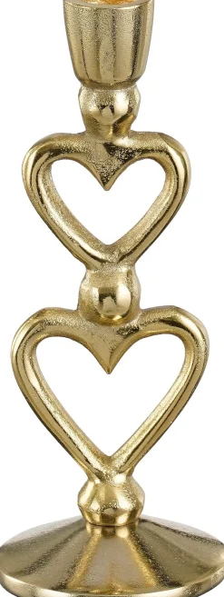 Mica Decorations kandelaar Hart goud 7,5 x 7 x 20