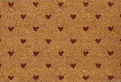 Mica Decorations kokosmat hart bruin / rood 60 x 40 cm