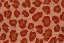Mica Decorations kokosmat luipaard bruin / rood 60 x 40 cm