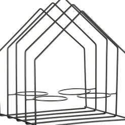 Mica Decorations pothouder huis zwart 34 x 29 x 40 cm