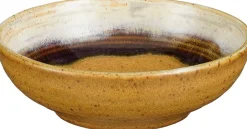 Mica Decorations schaal Ethan wit / bruin D 10 H 3 cm