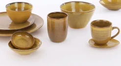 Mica Decorations schaal Tabo geel D 14 H 6,5 cm
