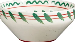 Mica Decorations schaal Venda wit / groen D 26 H 11,5 cm