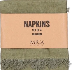 Mica Decorations servet Villia groen 40 x 40 cm