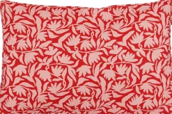 Mica Decorations sierkussen Kelly bloemen roze / rood 60 x 40 x 10 cm