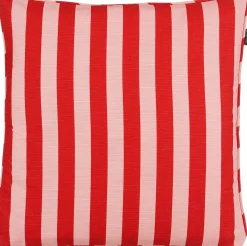 Mica Decorations sierkussen Kim strepen roze / rood 45 x 45 x 10 cm