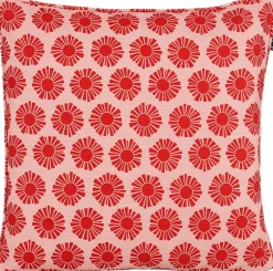 Mica Decorations sierkussen Kumara zonprint roze / rood 45 x 45 x 10 cm