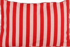 Mica Decorations sierkussen Kim strepen roze / rood 60 x 40 x 10 cm