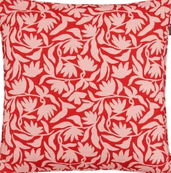 Mica Decorations sierkussen Kelly bloemen roze / rood 45 x 45 x 10 cm