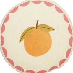 Mica Decorations sierkussen Vita wit / oranje D 40 cm