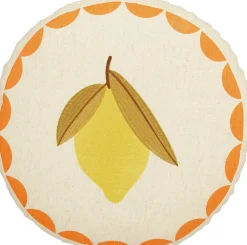 Mica Decorations sierkussen Vita wit / geel D 40 cm