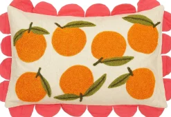 Mica Decorations sierkussen Vita wit / oranje / roze 65 x 45 cm