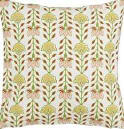 Mica Decorations sierkussen Corina wit / geel / roze 45 x 45 cm