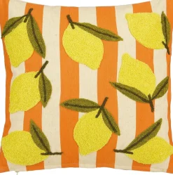 Mica Decorations sierkussen Vita wit / oranje / geel 45 x 45 cm