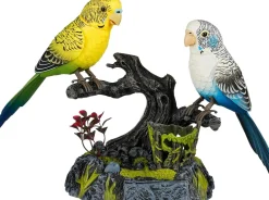 Mica Decorations tuinbeeld vogels geel/wit 14 x 30 x 19 cm