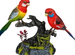 Mica Decorations tuinbeeld vogels rood 14 x 30 x 19 cm