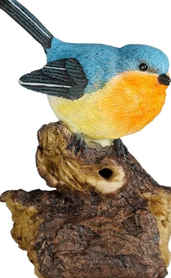 Mica Decorations tuinbeeld vogel blauw 10,5 x 8 x 13 cm