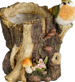 Mica Decorations tuinbeeld vogel oranje 16,5 x 13,5 x 18 cm