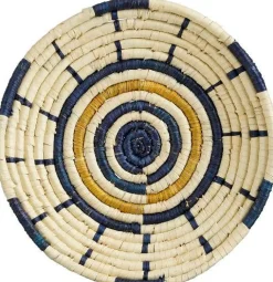 Mica Decorations tuin wanddecoratie Zostera blauw / naturel 39 x 6 x 39 cm
