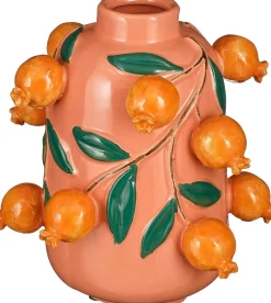 Mica Decorations vaas Melika oranje D 21 H 22,5 cm