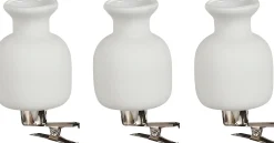 Mica Decorations vaas op clip wit D 4 H 6 cm 3 stuks