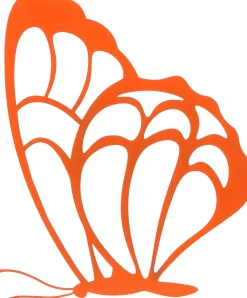 Mica Decorations wanddecoratie vlinder Irena oranje 34,5 x 0,5 x 38 cm