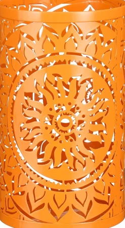 Mica Decorations waxinelichthouder Solara oranje D 15 H 25 cm