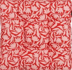 Mica Decorations zitkussen Kelly bloemen roze / rood 47 x 47 x 7 cm