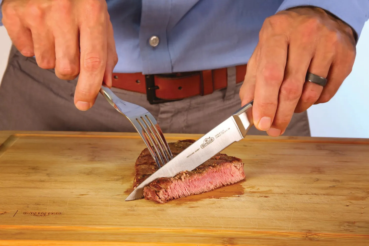 Napoleon gekarteld steakmes RVS