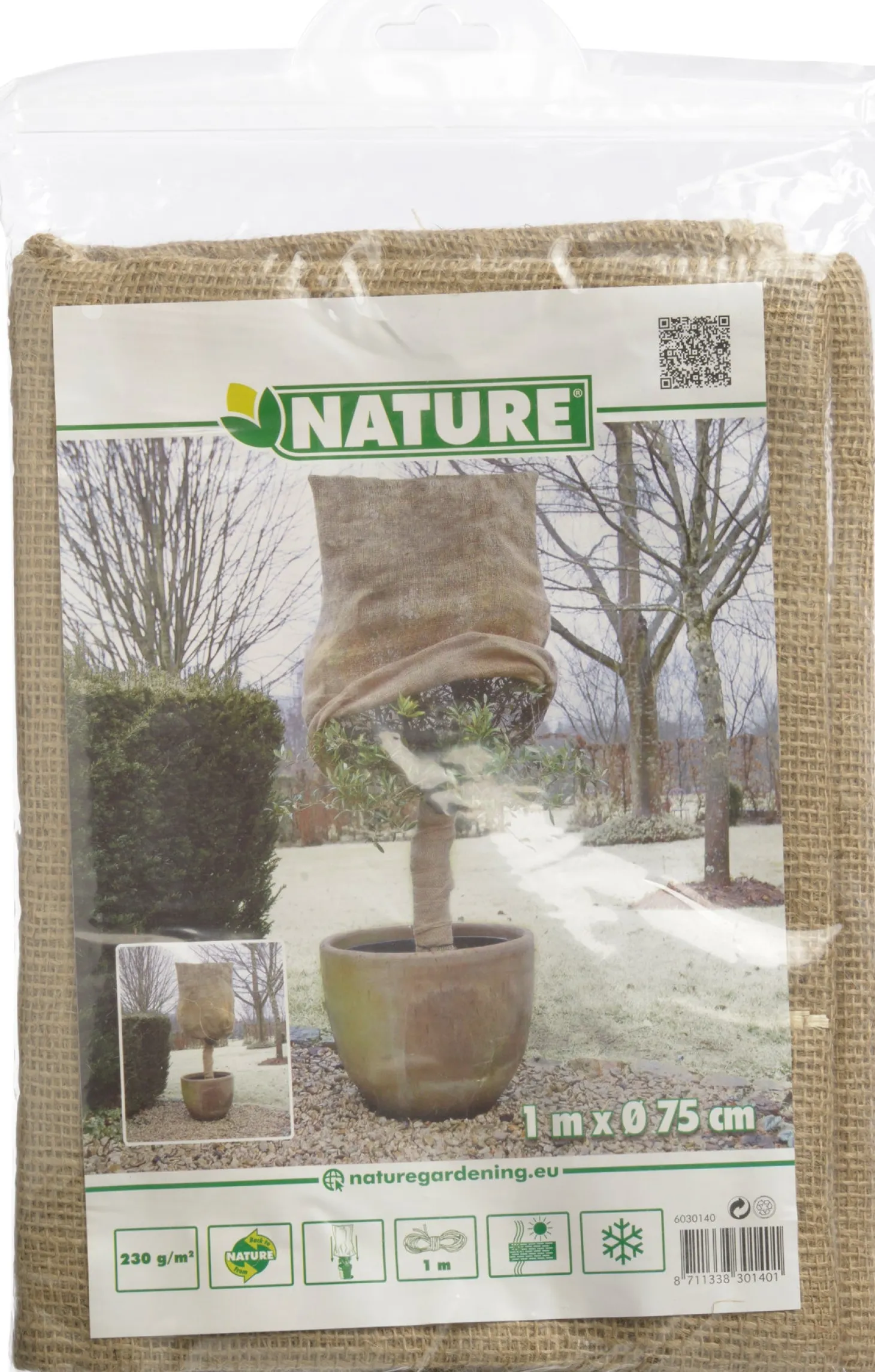 Nature afdekhoes van jute D 75 H 100 cm