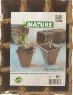 Nature kweekpottrays 5 x 4 x 4 cm 6 trays van 12 stuks