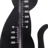 Nature muurthermometer zwarte kat