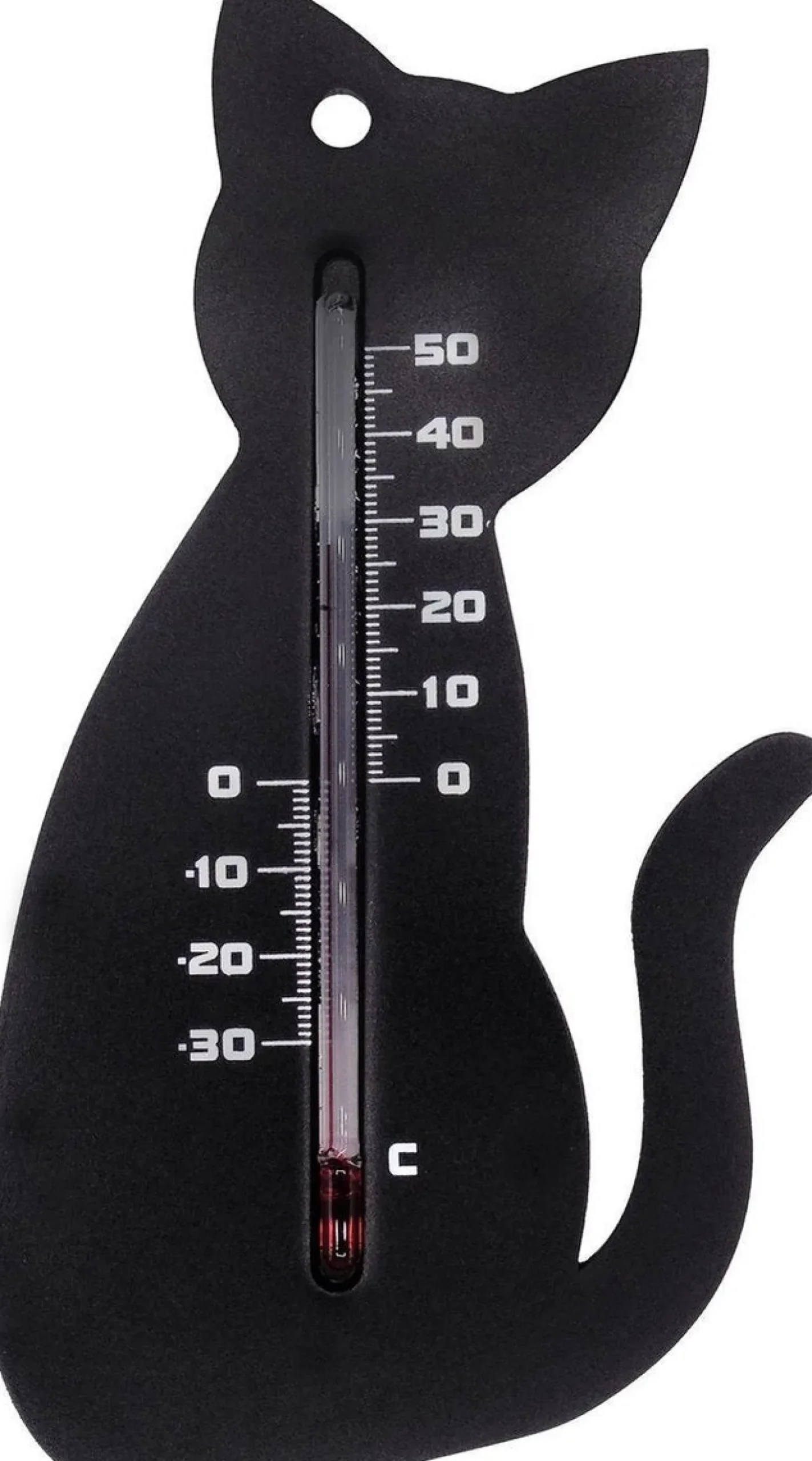 Nature muurthermometer zwarte kat