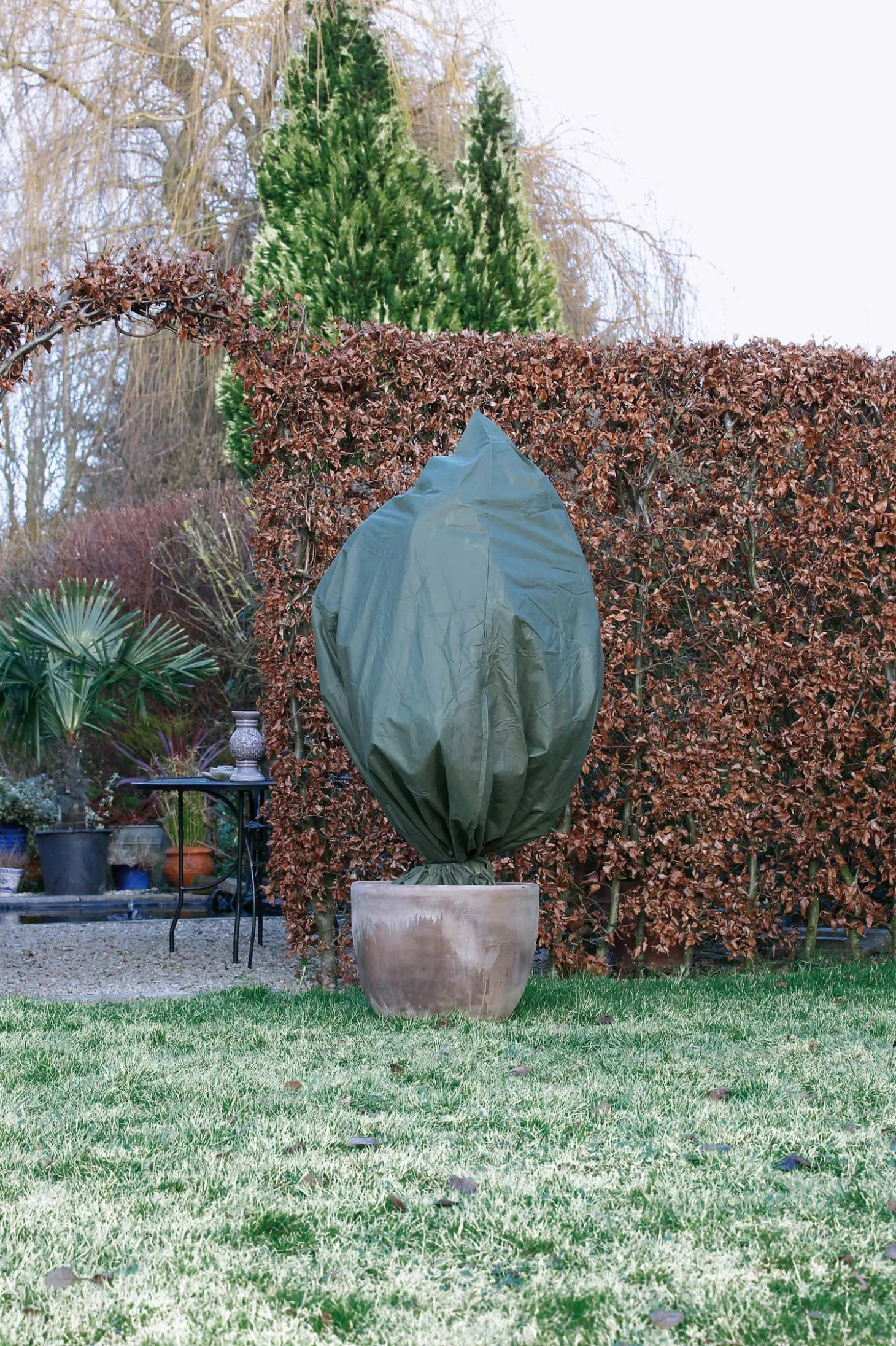 Nature winterhoes met rits D250cm x H3m beige