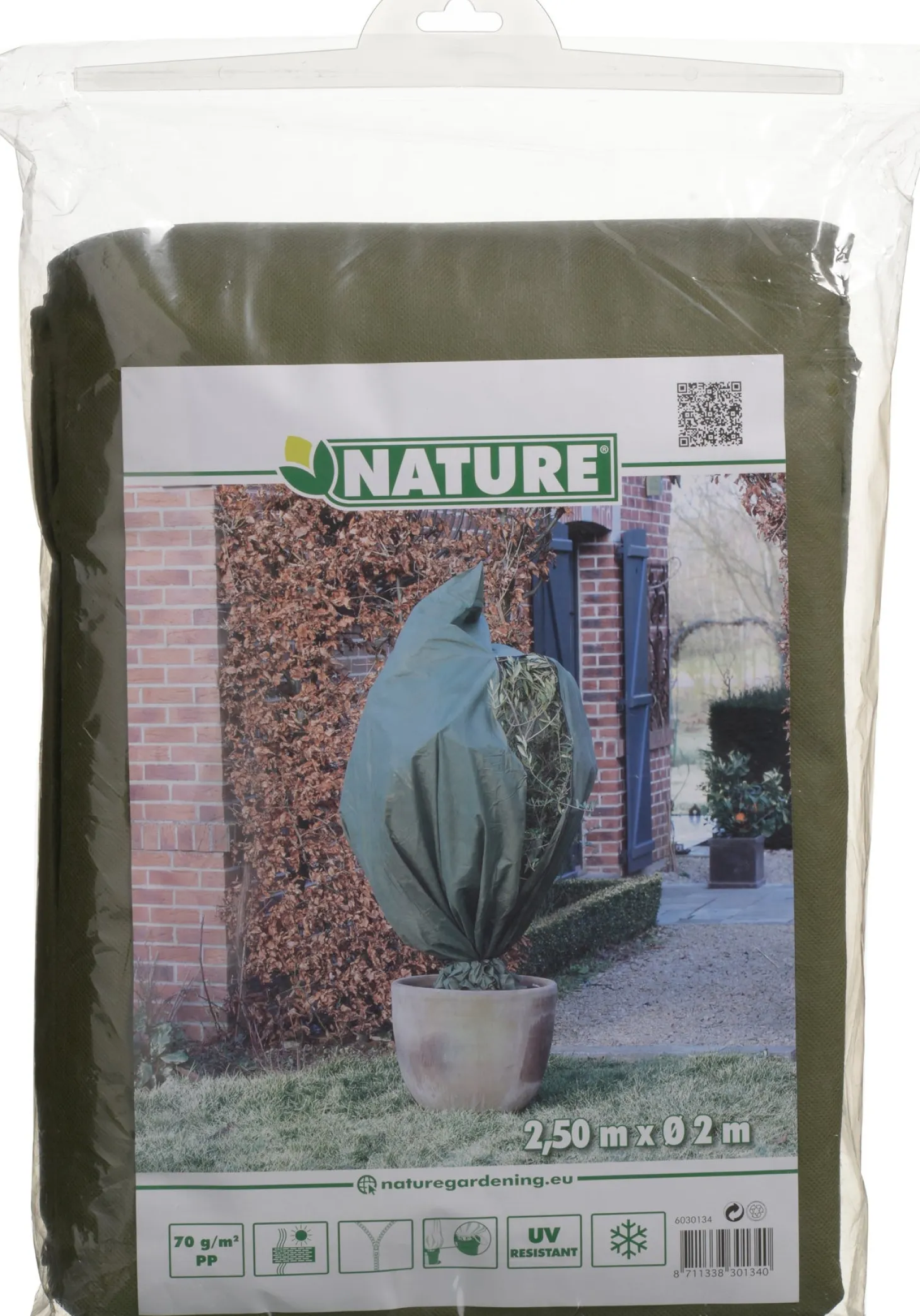 Nature winterhoes met rits D250cm x H3m beige