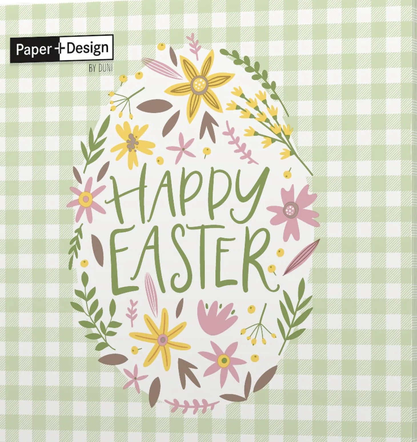 Paper + Design paasservet happy easter groen 33 x 33 cm