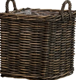 Plantenmand vierkant zwart D 50 H 50 cm