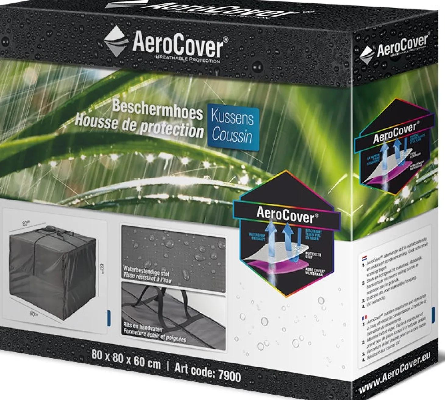 Platinum Aerocover kussentas 80 x 80 x 60 cm